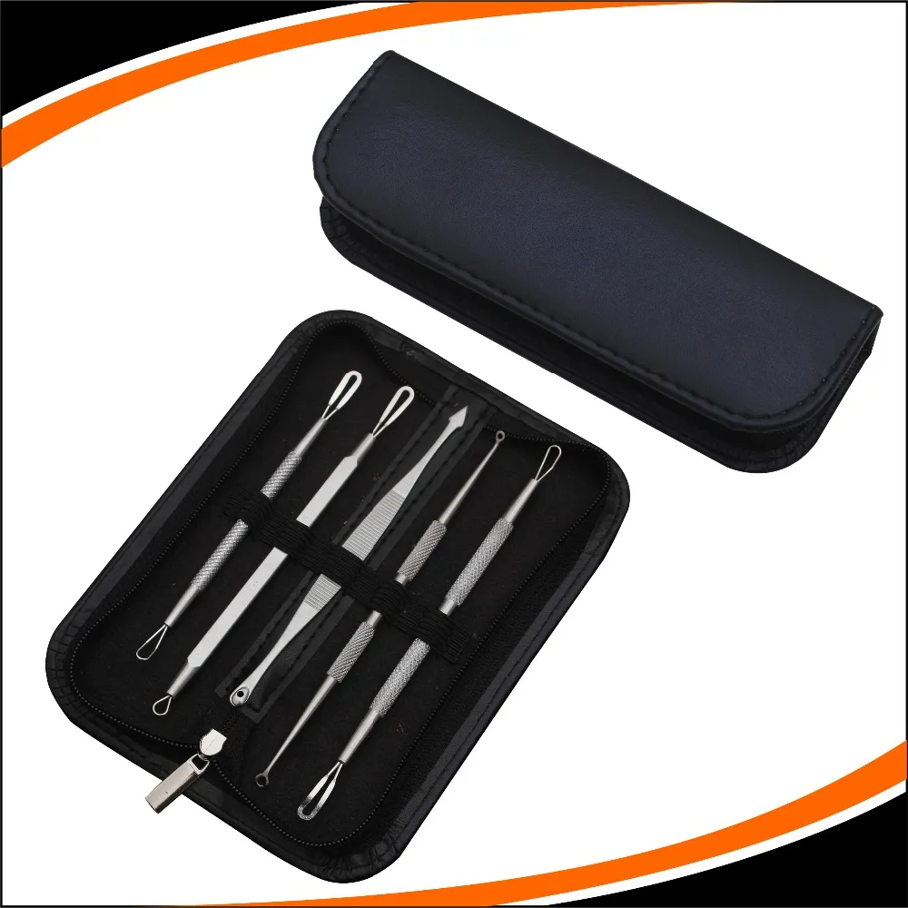 5pcs/Kit Tweezers Electronic Stainless Face Skin Care Acne Needle