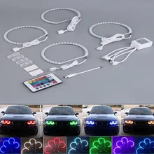2017 New 4pcs 4*131MM Multi-Color 5050 Flash LED Car ANGEL EYES Headlight Rings kit for BMW E36 E38 E39 E46 RGB Hot Car-styling