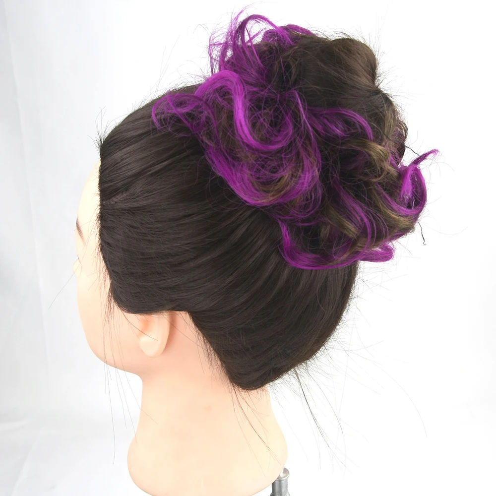 Soowee 30 Цвета Синтетические волосы лентой черный Scrunchie волос Bun Chignon высокое
