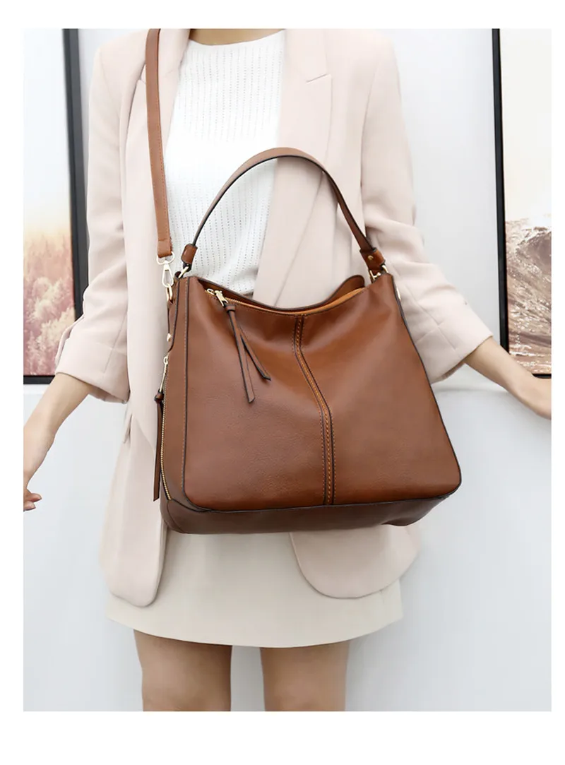 Large Hobos Bag Women Soft PU Leather Totes Bag Female Good Quality Handbag For Ladies Cross Body Shoulder Bag grand sac a main