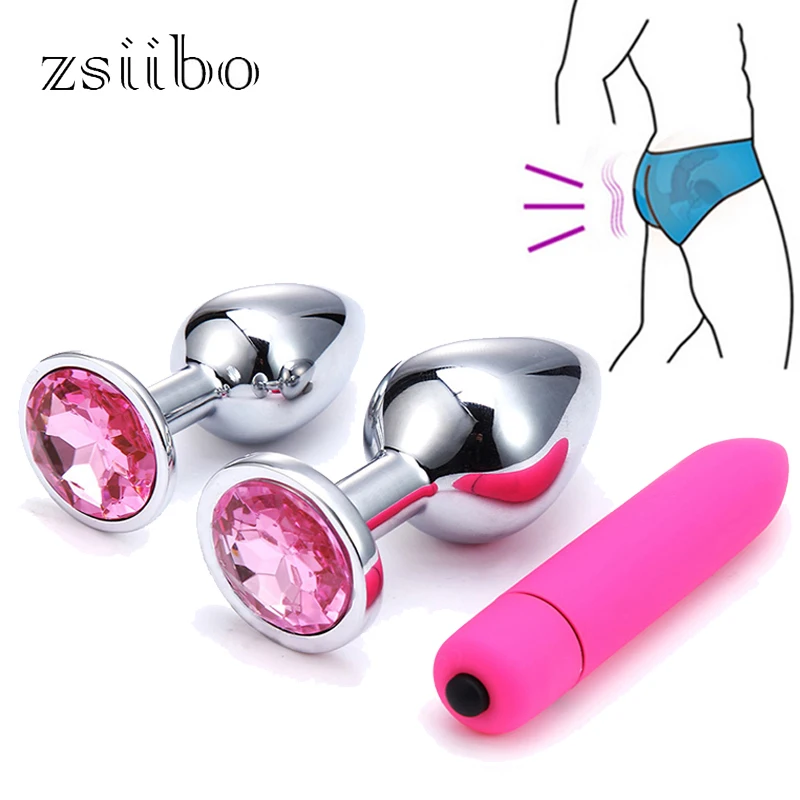 Adult Erotic Metal Stainless Crystal Jewelry Butt Plug Erotic Toy Bullet Dildo for Suitable for Woman Men Gay beginners QQGS20