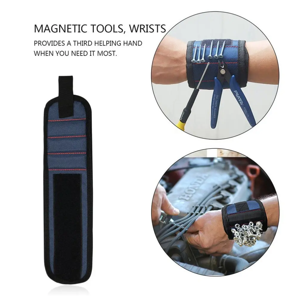 

Magnetic Wrist Support Band with Strong Magnets for Holding Screws Nail Bracelet Belt Support Chuck Sports Tool Storage 3 Colors