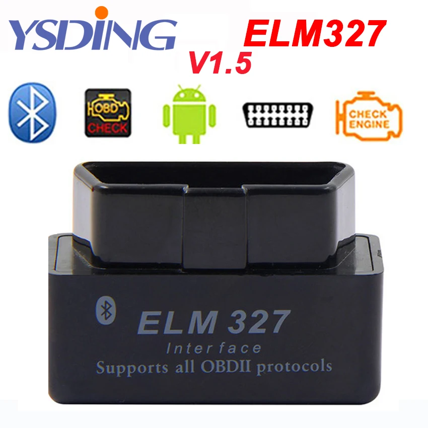 Автосканер ELM327 V1.5 Bluetooth выключатель питания 16Pin OBD сканер работает на Android Крутящий момент с чипом PIC18F25K80 ELM 327 в 1,5