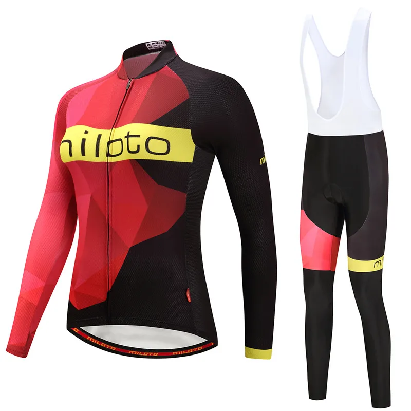 

Miloto Women Winter Thermal Fleece Cycling Jersey Set Warm Outdoor Cycling Clothing Fleece MTB Riding Wear Maillot Ciclismo Ropa