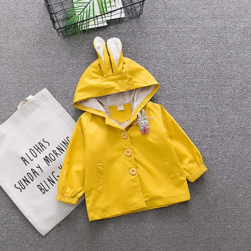 

Autumn Baby Girl Warm Coat Jackets Toddler Girl Cute Rabbit Hooded Outerwear Clothes