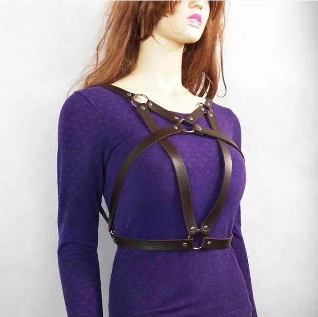 Fashion Punk Harajuku O-ring Body harness Garters Faux Leather Bondage Cage Sculpting Harness Belt Straps Suspenders Belt