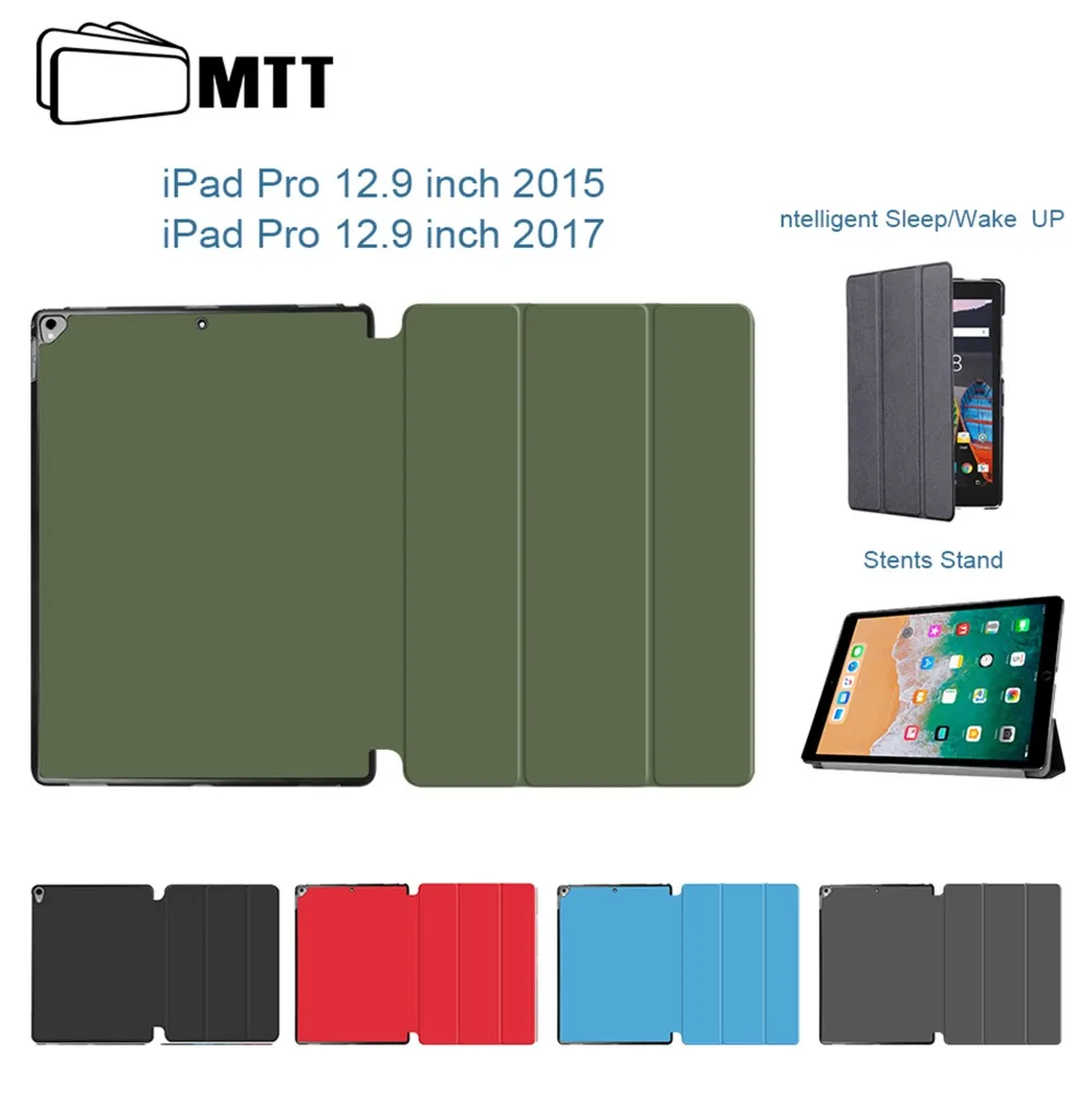 МТТ одноцветное Цвет Чехол для iPad Pro 12,9 дюймов искусственная кожа Магнитная Флип Раза Стенд Smart Cover Авто Режим сна/проснуться планшеты