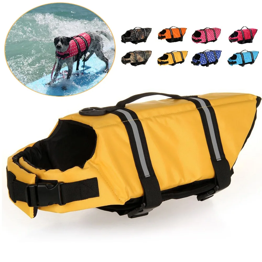 

Dog Life Jacket Vest Saver Safety Swimsuit Preserver with Reflective Stripes/Adjustable Belt for All Size Dogs