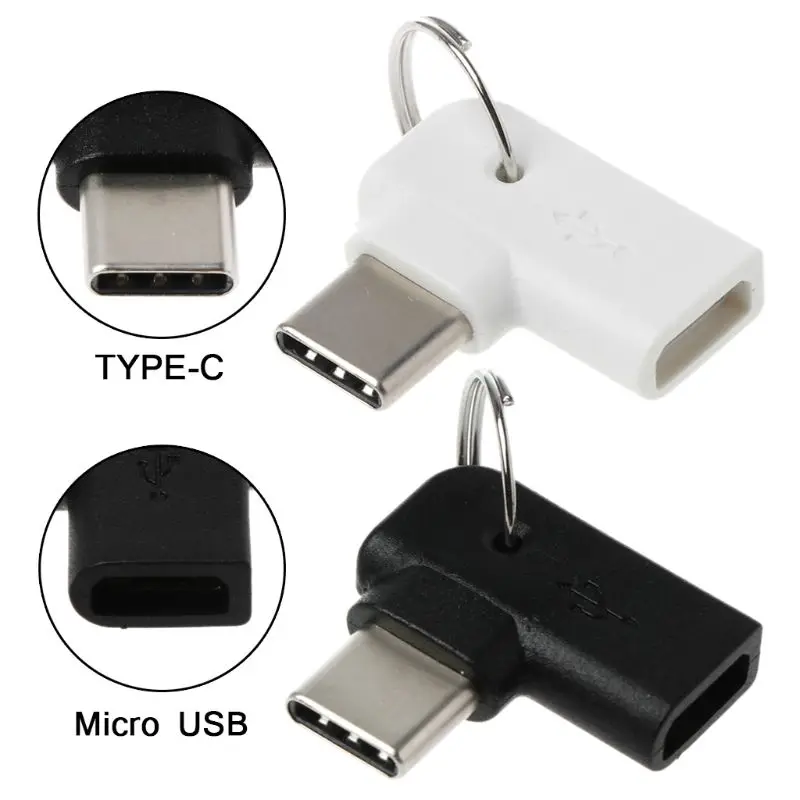 

90 Degree Type C male to Micro USB Female Charging Converter Connector Adapter for Samsung S10 S9 S8 Note 9/8 Huawei mate 10/20