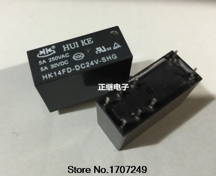 

Бесплатная доставка 10 шт./лот 100% новое оригинальное реле HUIKE HK14FD-DC24V-SHG 5A DC24V