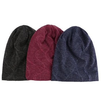 

20PCS / LOT SINGYOU Thick Winter Warm Hat Men's Knitted Wool Soft Skullies Beanie Hats Solid Color Man Turban Caps