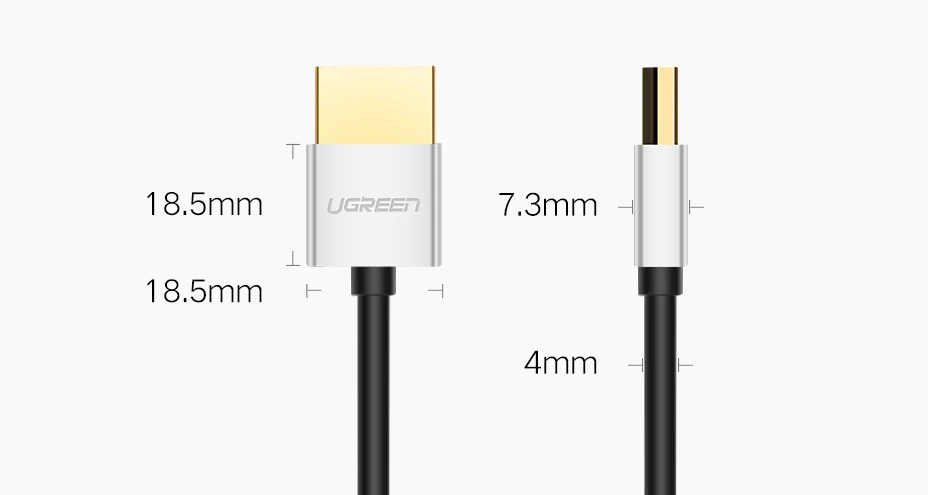 Ugreen 4K HDMI кабель Тонкий HDMI к HDMI 2,0 кабель для PS4 Apple tv Разветвитель переключатель коробка 60 Гц Аудио Видео Кабель HDMI 2,0
