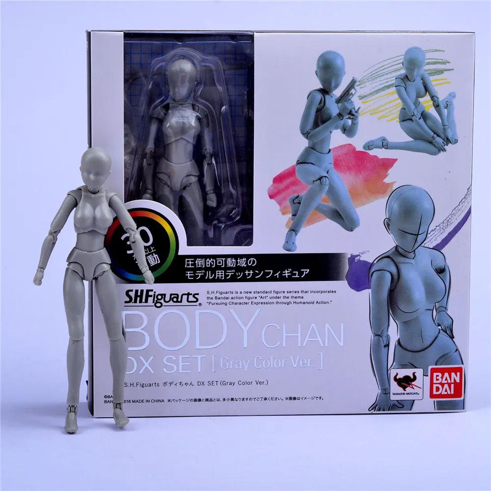  Body Kun DX Set Male Female Gray Color Body-Chan Action Figure  Model Set PVC Figure Model Drawing for SHF S H Figuarts : Toys & Games