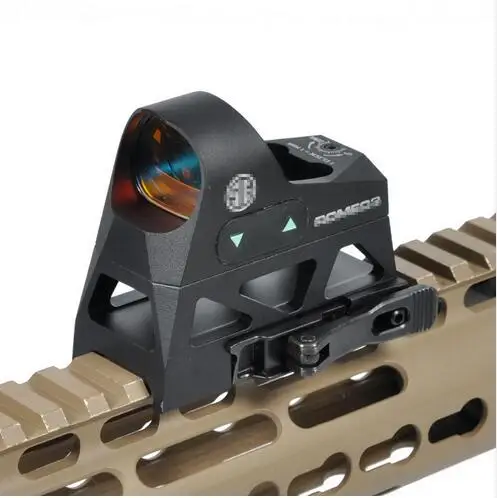 Черный Тактический 3 MOA Reflex Sight Mini Red Dot Sight 1x25 сетка Red Dot Scope с QD Mount охотничьи прицелы для 20 мм база для рейки - Цвет: Черный
