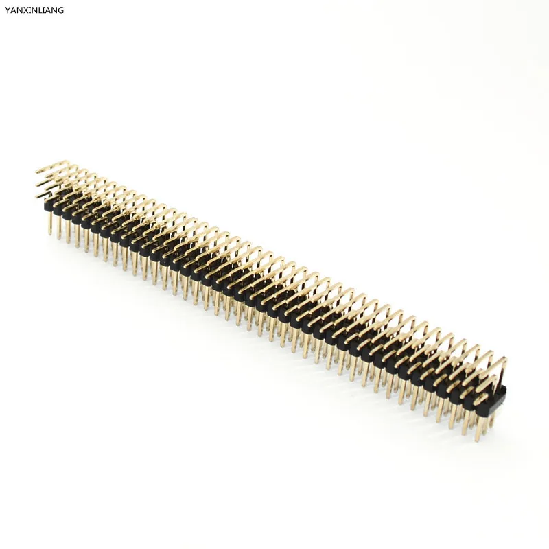 

2PCS Gold Plated Pitch 2.54mm 3x40 Pin 120 Pin Right Angle Male Pin Header Strip Connector
