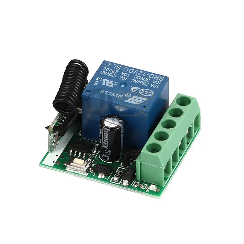 433-Mhz-Wireless-Remote-Control-Switch-DC-12V-10A-1CH-relay-433Mhz-Receiver-Module-For-1527 (3)