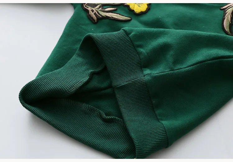 2018 Spring Autumn 2-10 Years Old Children'S Birthday Gift Long Sleeve Green Embroidery Flower Coat Baby Kids Sweatshirt Girl (16)