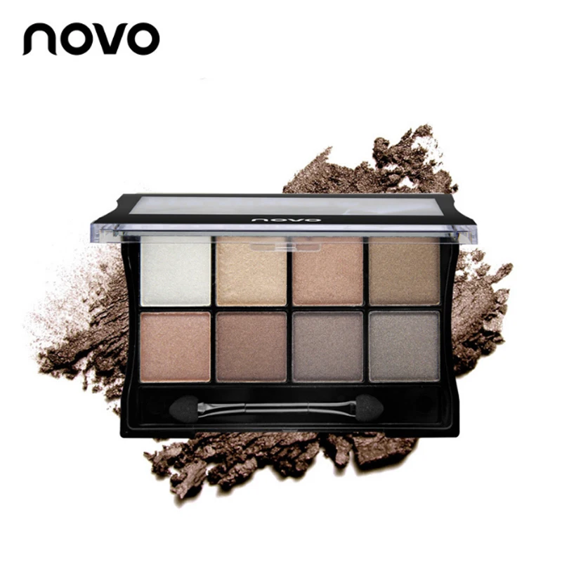 

NOVO 8 color Matte Pearlescent Eye shadow disc combination waterproof Sweatproof Eye shadow palette Three-dimensional makeup