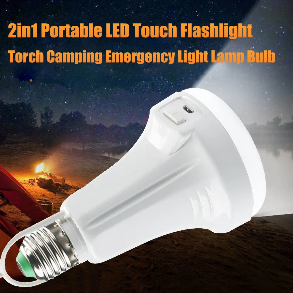 Мощный E27 LED 220 В USB Перезаряжаемые аварийные лампы фонарик лампы светодиодные Открытый Отдых Фонари Рыбалка Освещение