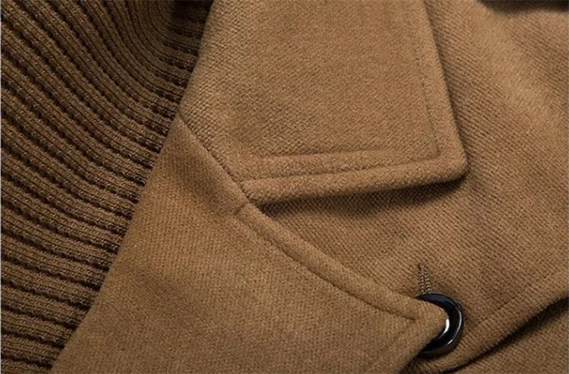 Высокое качество двойной воротник пальто зимнее утолщенное Мужская мода Windbeaker теплая куртка мужские деловые повседневные пальто