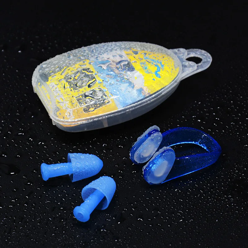 Мягкие силиконовые зажимы для носа+ 2 беруши набор вкладышей в уши аксессуары для бассейна водные виды спорта плавательные инструменты