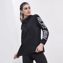 BINAND с буквенным принтом, Регулируемая Талия, большой пакет, пуловеры, половина молнии, сухая посадка, ветровка с капюшоном, фитнес-кофта для бега