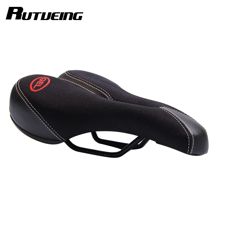

EUTVEING Bicycle Saddle GEL Thicken Sponge Cushion MTB Road Hollow Bike Front Seat Black Mountain Riding Saddle Bicycle Parts