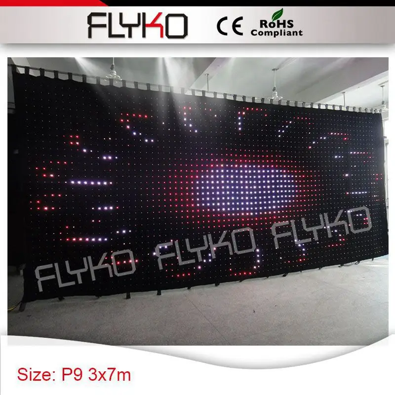 

Disco decoration bar stage equipment design P90mm led curtain 3x7m