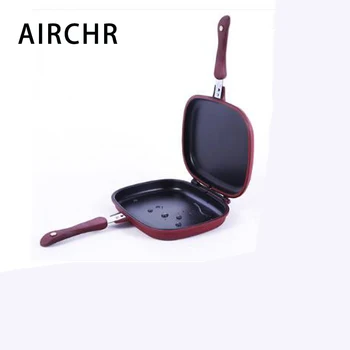 

Korean 28cm Double Sided Frying Pan Handle Home DIY Grill Non Stick Pancake Pan For Gas Cooker