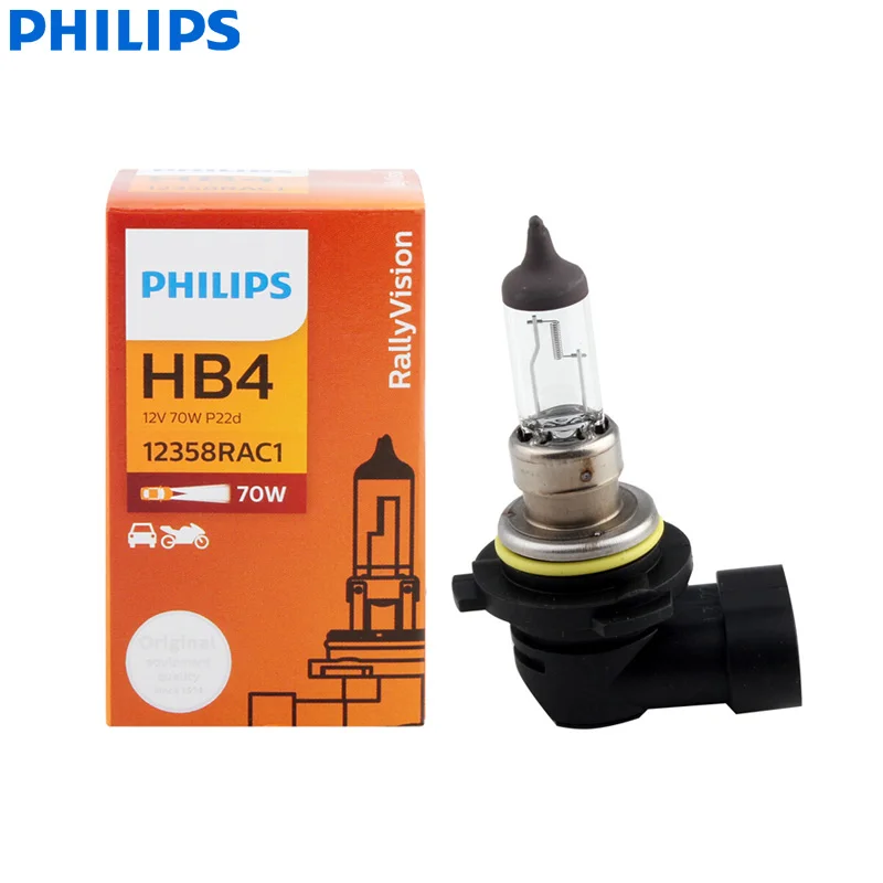 

Philips Rally Vision 9006 HB4 12V 70W P22d 12358RAC1 Off Road Super Bright Light Car Halogen Head Bulb Auto Fog Lamp (Single)