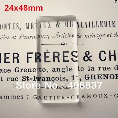 

25pcs/lot, Good Quality 24x48mm Flat Rectangle Transparent Clear Magnifying Glass Cabochon
