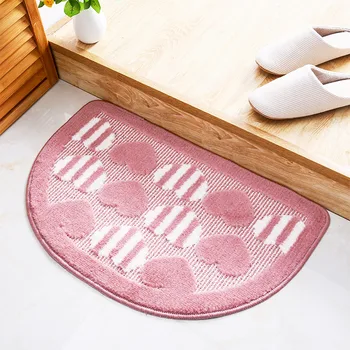 

Semicircle Heart Pattern Hallway Door Mat Household Floor Non-Slip Door Mat for Bathroom Living Room Kitchen Carpet For Girls