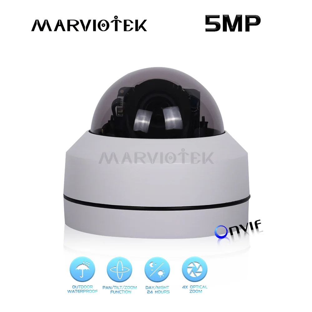 Mini PTZ IP Camera Outdoor HD 5MP VandalProof Home Security CCTV Cameras 1080P 4X Motorized Zoom P2P Speed Dome | Безопасность и