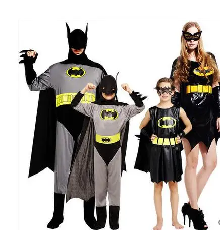 

Hot Halloween Costumes Children Kids Abult Vampire Batman Costume Cosplay Fantasia Disfraces game uniforms Parent child clothing