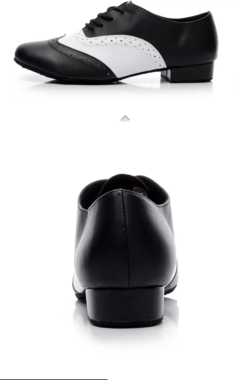 20161228_162101_032Standard Latin Dance Shoes Brand Men Sports Jazz Shoes Heel 4cm Black with White Social Dancing Sneakers Genuine leather 9010