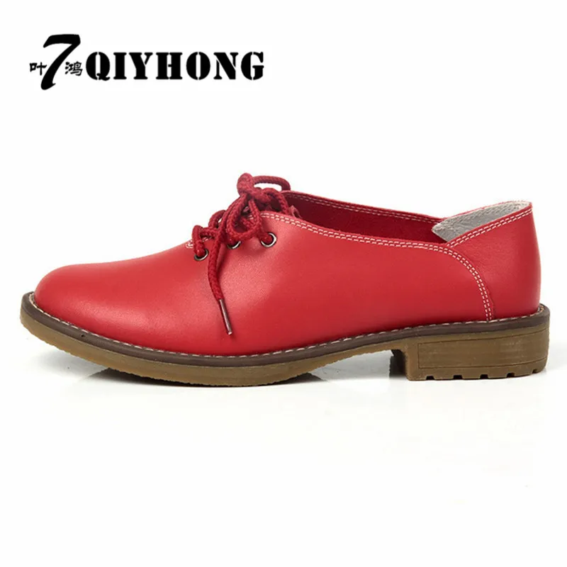 

QIYHONG2017 High Quality Genuine Leather Oxford Shoes Fashion Hot Women'S Casual Shoes Large Size With A Single Shoes (35-41)