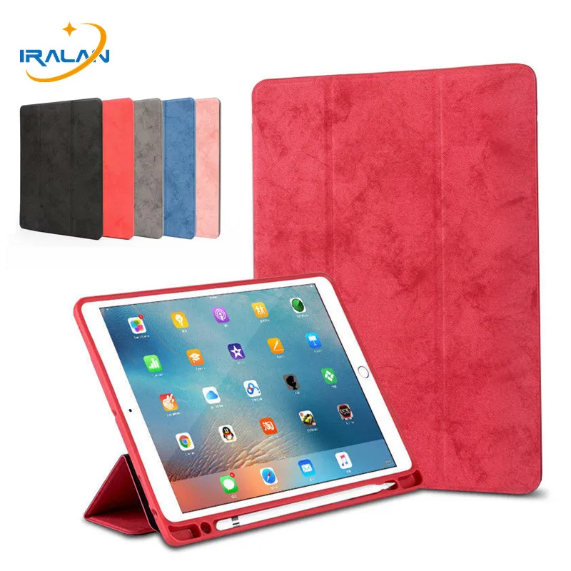 

New Slim PU Leather Stand Soft Silicone Back Case For Apple iPad Pro 12.9 2018 Magnetic Smart Cover With Pencil Holder+Free Film