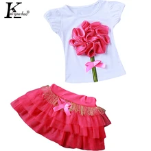 KEAIYOUHUO 2017 Girls Clothes Set Baby Clothing Children Outfit Suit Together Sleeve font b T shirt