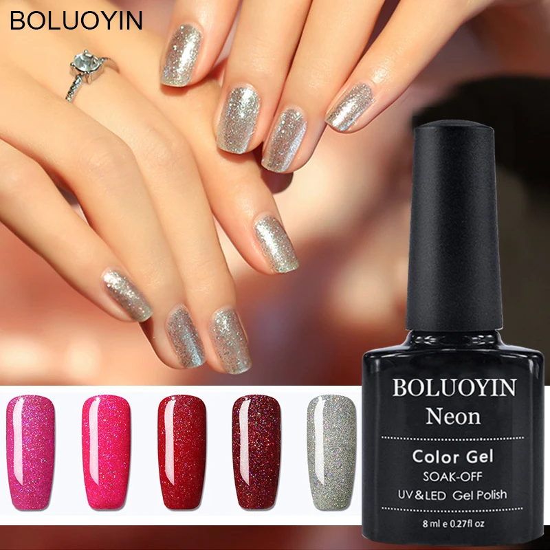 

Neon Gel Polish Emerald Bling Sliver Color Nails Art Semi Permanent Gel Varnish Primer for Nail Manicure Uv Lamp Gel Nail Polish