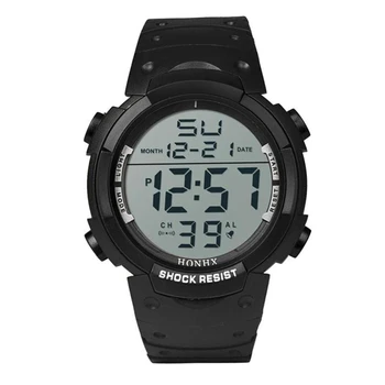

2019 Fashion Waterproof Men's LED Military Watches Outdoor Silicone Strap Date Sport Men Wrist Watch Clock relogio masculino