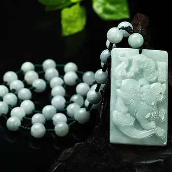 

Natural A stone cargo the mythical wild animal the mythical wild animal light green pendant