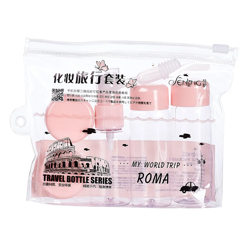 

7pcs/Set Travel Mini Makeup Cosmetic Face Cream Pot Bottles Plastic Transparent Empty Eyeshadow Make Up Container Bottle