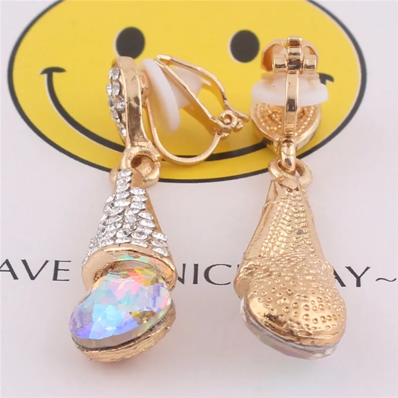 fashion gold plated drop earring no pierced for women  (12)