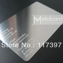 Деловая визитная карточка из нержавеющей стали серебристого цвета роскошный Металл Визитные карточки 100 шт/партия