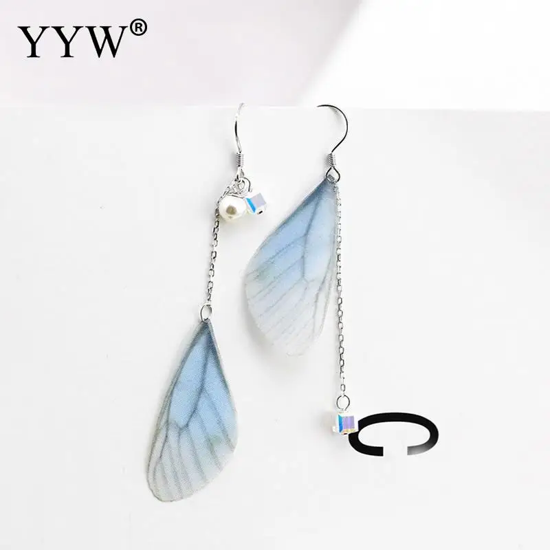 

2017 Newest 2 Colors Charm Feather Asymmetrical Earring Gift 1 Pairs Women Long Earrings Party Jewelry Accessaries