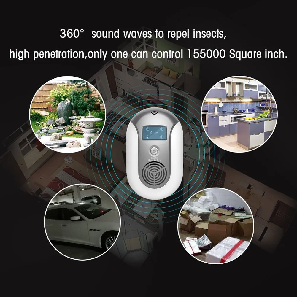 

Ultrasonic Pest Repellent Electronic Control Plug In Home Outdoor Repeller for Mosquito Flea Roaches LAD-sale