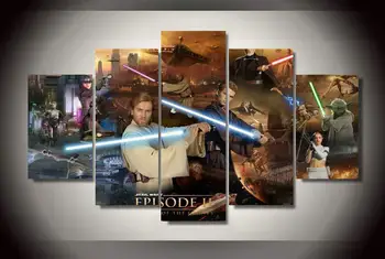 

Canvas Painting 5 Panel With Star Wars Episode Painting Room Decor Print Picture Canvas Pinturas Al Oleo
