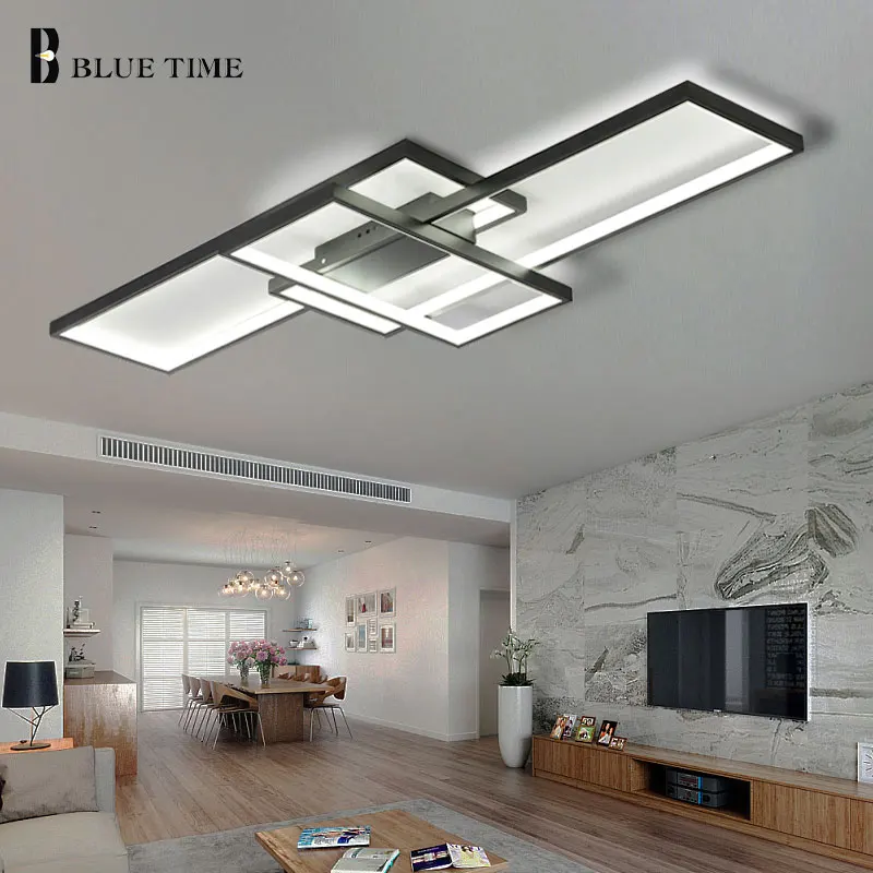 

Minimalist Modern Led Ceiling Lights For Living room Bedroom Dining room Luminares Black White Body Chandelier Ceiling Lamp Home