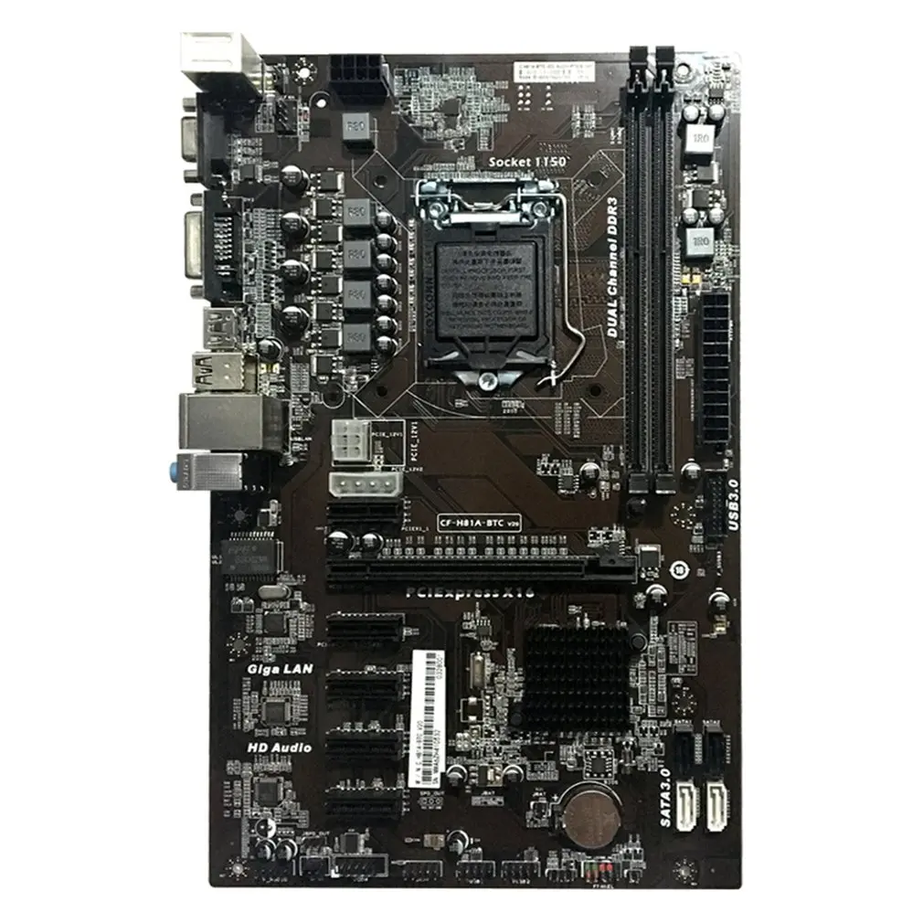 

Motherboard H81A-BTC V20 Miner ATX Board LGA1150 Socket Processor H81 Mainboard Support 6 Graphics Card For Mining