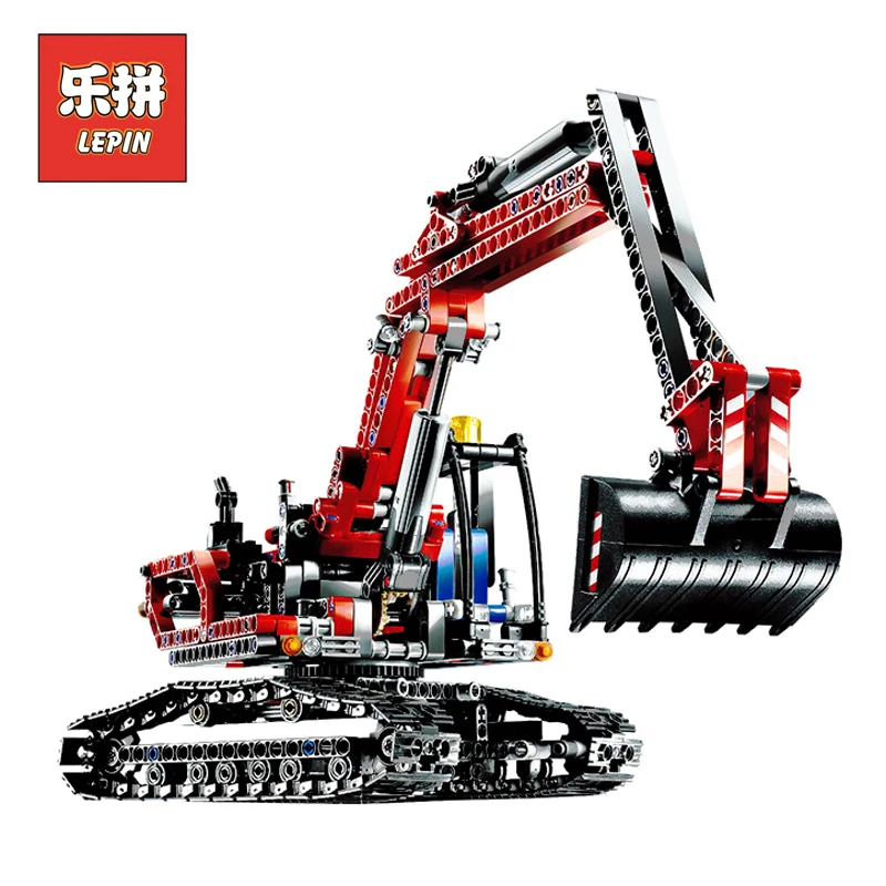 Lepin 20025 Genuine Technic Series the Red Engineering Excavator Set Building Blocks Bricks Educational Toys Boys Gift 8294